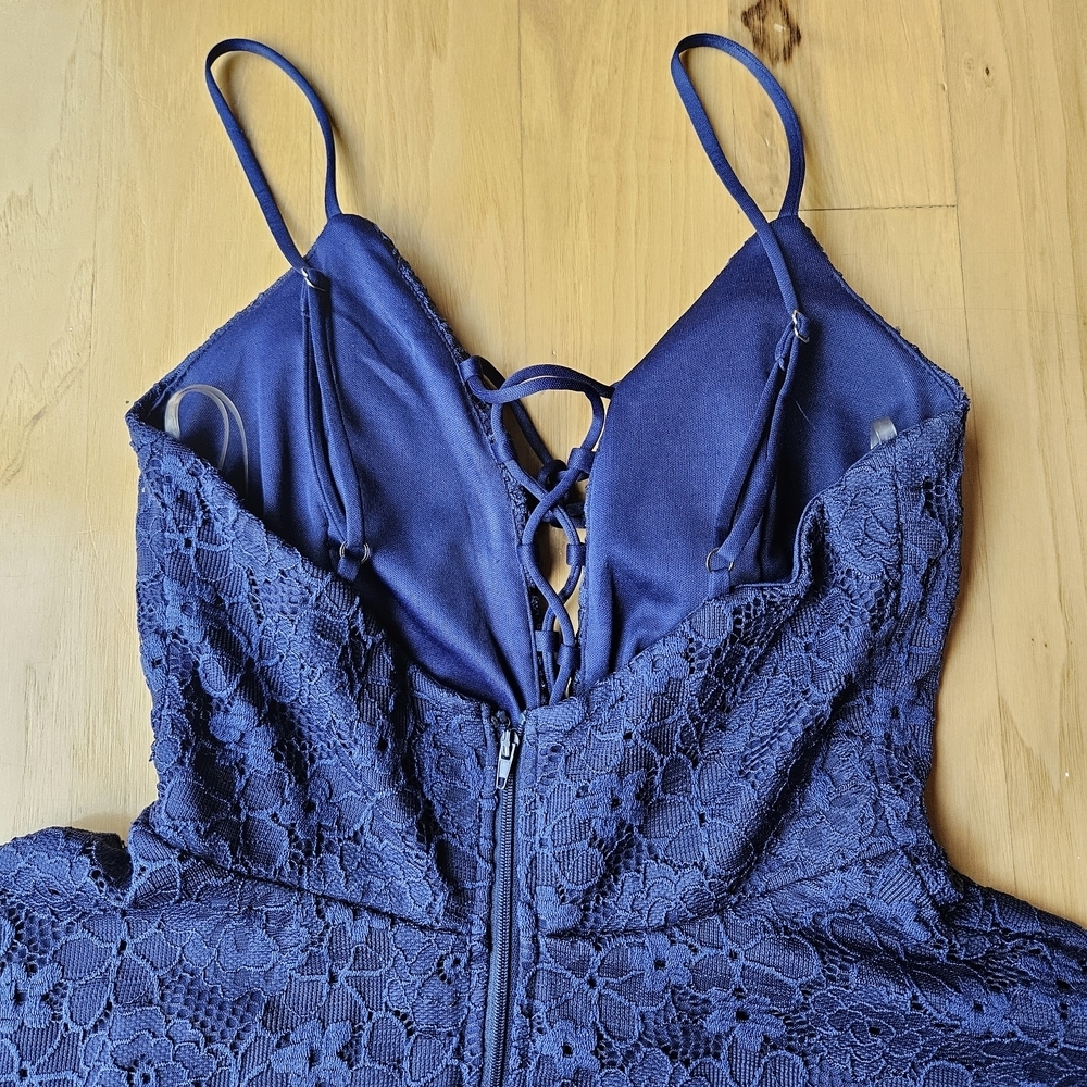 Trac Navy Lace Detail Dress XS - Picture 5 of 8